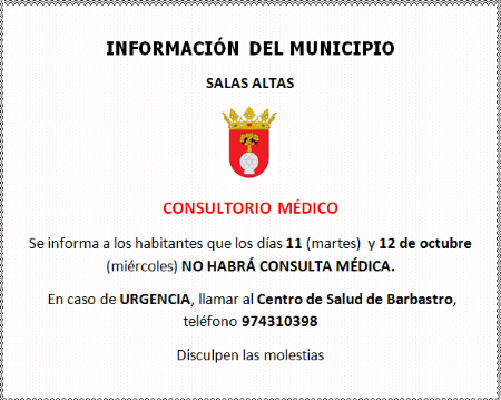 Imagen IMPORTANTE. Consultorio médico cerrado.