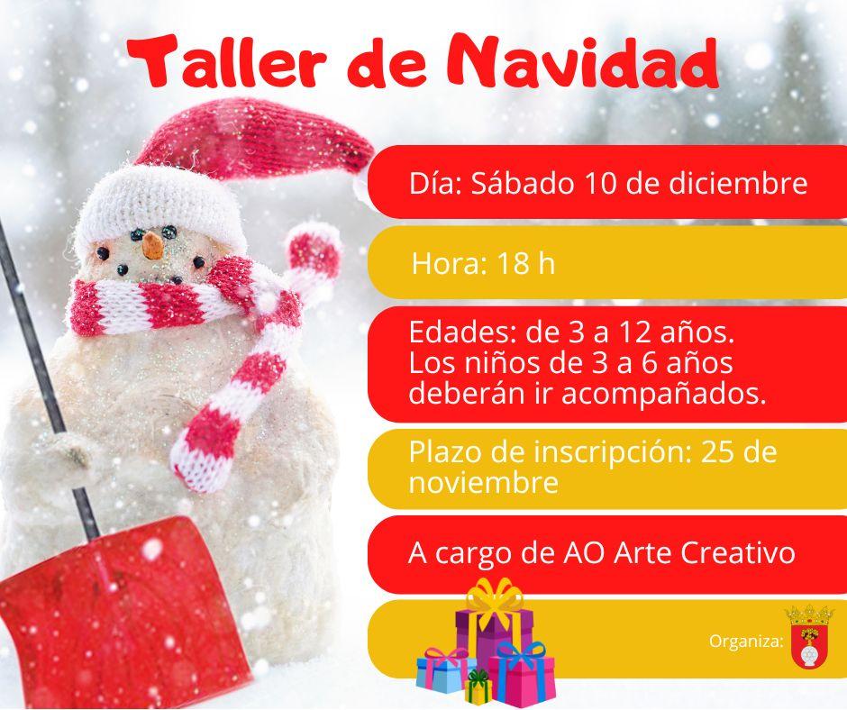 Imagen: Cartel informativo del taller de Navidad en Salas Altas