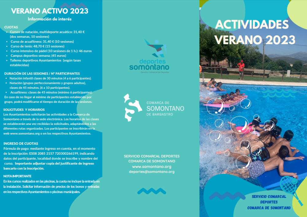 Imagen Actividades deportivas verano 2023 en los municipios del Somontano