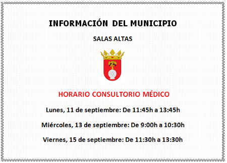 Imagen Horario Consultorio Médico en septiembre