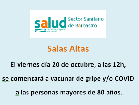 Imagen Comienzo de la vacunación de gripe y Covid en Salas Altas