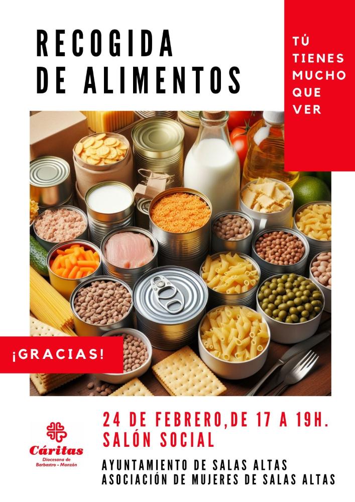 Imagen El Ayuntamiento y la Asociación de Mujeres de Salas Altas organizan una Recogida de Alimentos