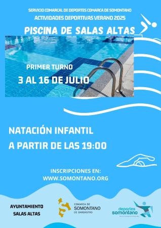 Imagen Primer turno de natación infantil en Salas Altas