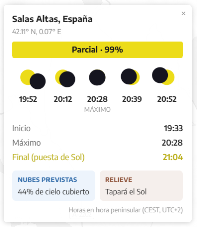 Imagen Eclipse en Salas Altas