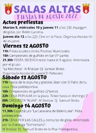 Imagen Fiestas y prefiestas de Agosto 2022 en Salas Altas