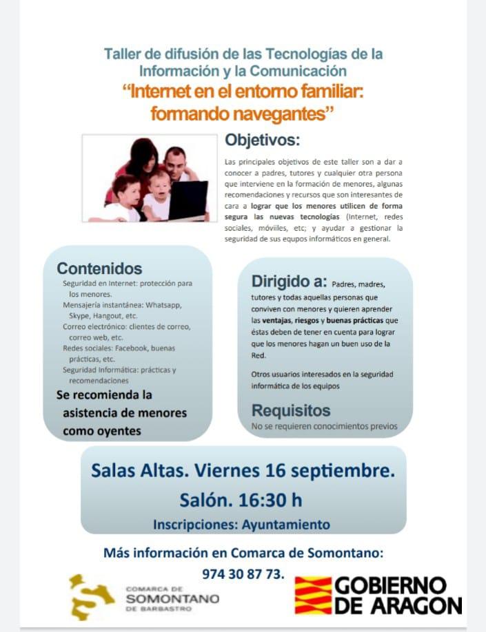 Imagen Taller de Internet en el entorno familiar.